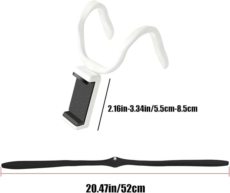 White Adjustable Phone Stand Treadmill Mount Flexible Hose 360 Swivel ABS Material Gym Workout Accessories - Image 3